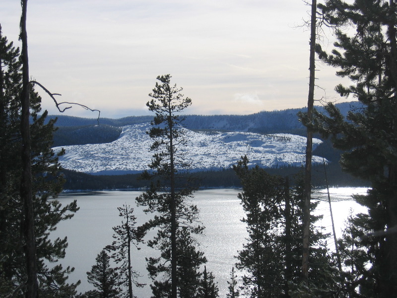 Obsidian flow from across Paulina Lake